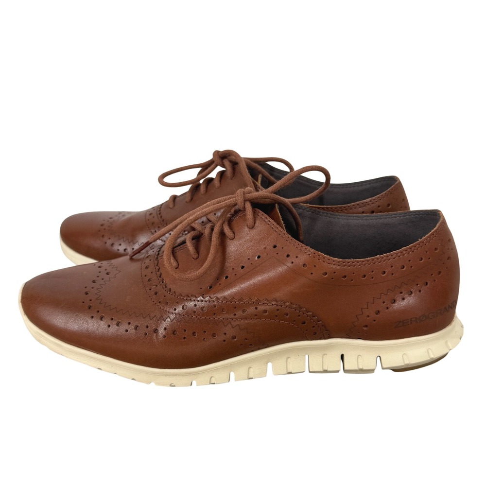 Cole Haan ZeroGrand Womens Wingtip Oxford British Tan Leather Shoes Size 7.5 B